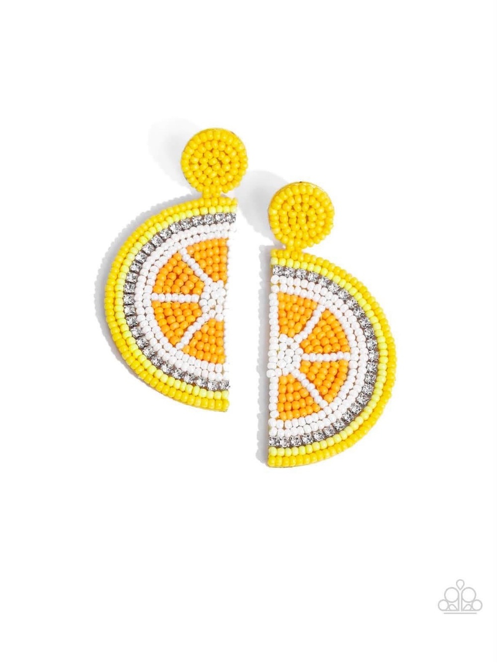 Paparazzi Sunny Citrus Beaded Slice Drop Earrings
